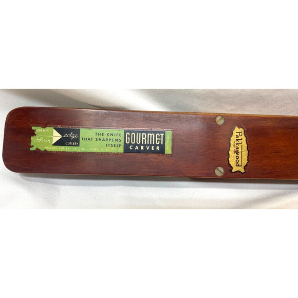 2PC ShurEdge Knife Slicer Carver Robeson Gourmet Cutlery Wooden Case Carving Set - Picture 3 of 10